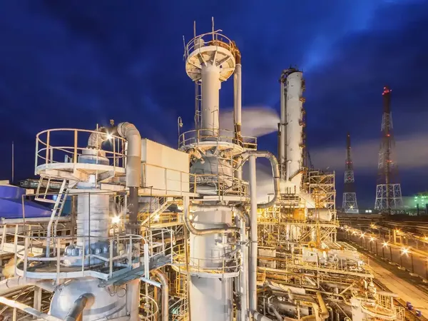 Chemical plant on night time